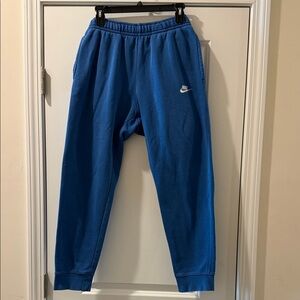 Nike Boys Royal Blue Fleece Joggers with White Swoosh